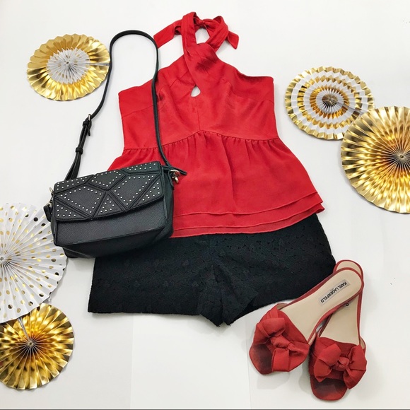 Bebe Red Silk Halter Top - Picture 8 of 8